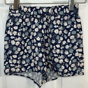 Madewell Drapey Pull-On Shorts French Floral Blue Size XXS